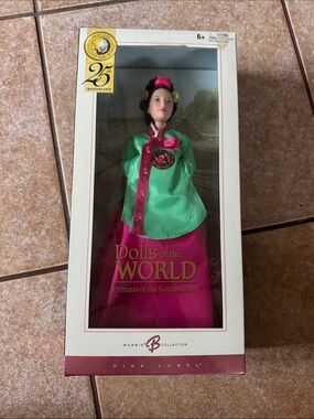 Barbie Dolls of the World Princess of the Korean Court Green and Pink Outfit